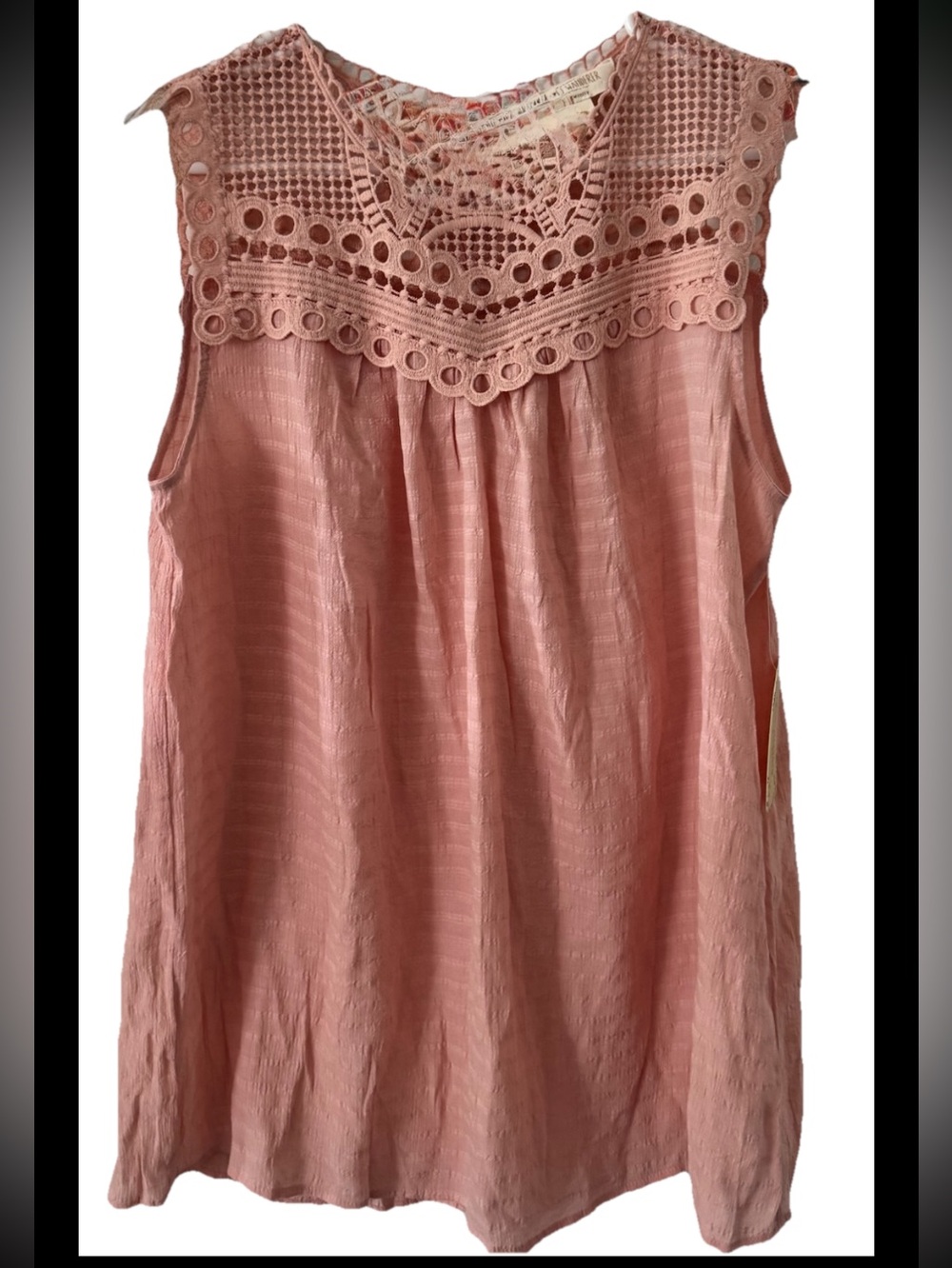 Sweet Wanderer Women's Maternity XL Pink w/ Lace Cutout Blouse Shirt Top NWT